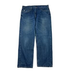 Carhartt Relaxed Fit Straight Leg Jeans Dark Wash Workwear Mens 38x30